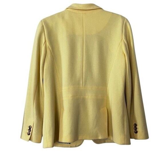 Talbots Butter Yellow Aberdeen Blazer Cotton Blend Size 14P - Picture 2 of 13
